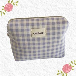 NWOT Caudalie Checkered Makeup Bag